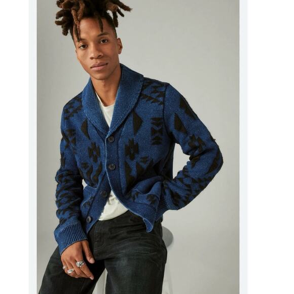 Lucky Brand X Yellowstone Limited Edition Cardigan Sweater Indigo Mens Medium - Picture 1 of 9